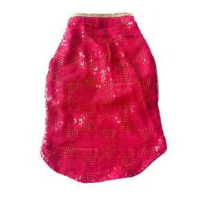 PINK SEQUINS DOG KURTA + PINK GOLD BONE RAKHI FOR DOGS AND CATS