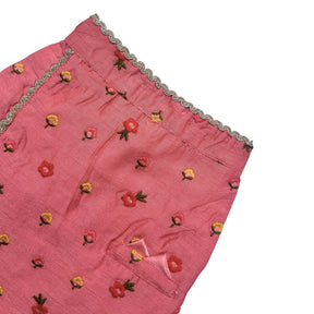 PEACH ORANGE FLOWER EMBROIDERED DOG KURTA