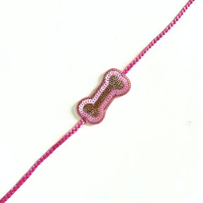 PINK SEQUINS EMBROIDERED DRESS + BONE RAKHI FOR DOGS AND CATS