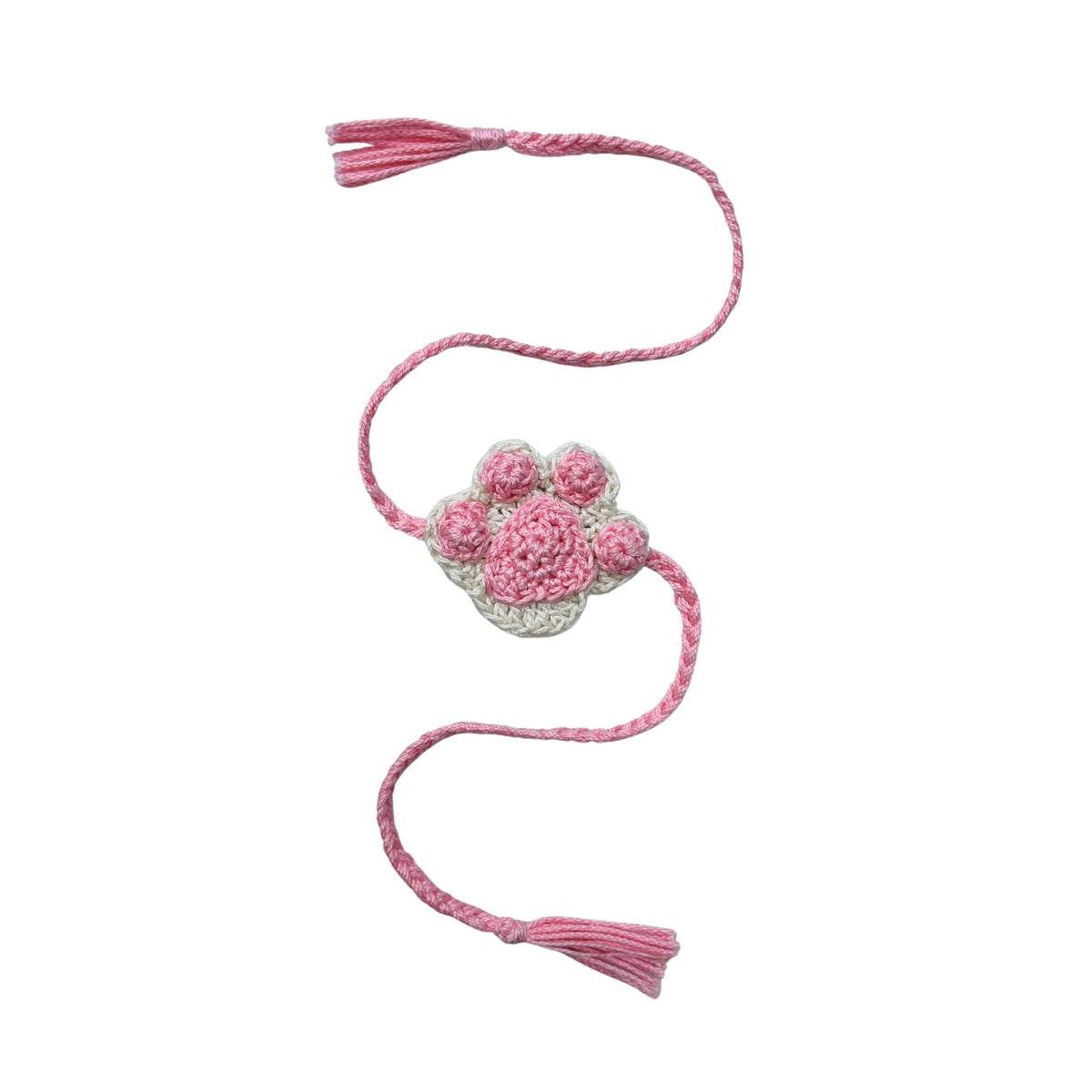 BABY PINK CROCHET PAW RAKHI FOR DOGS AND CATS