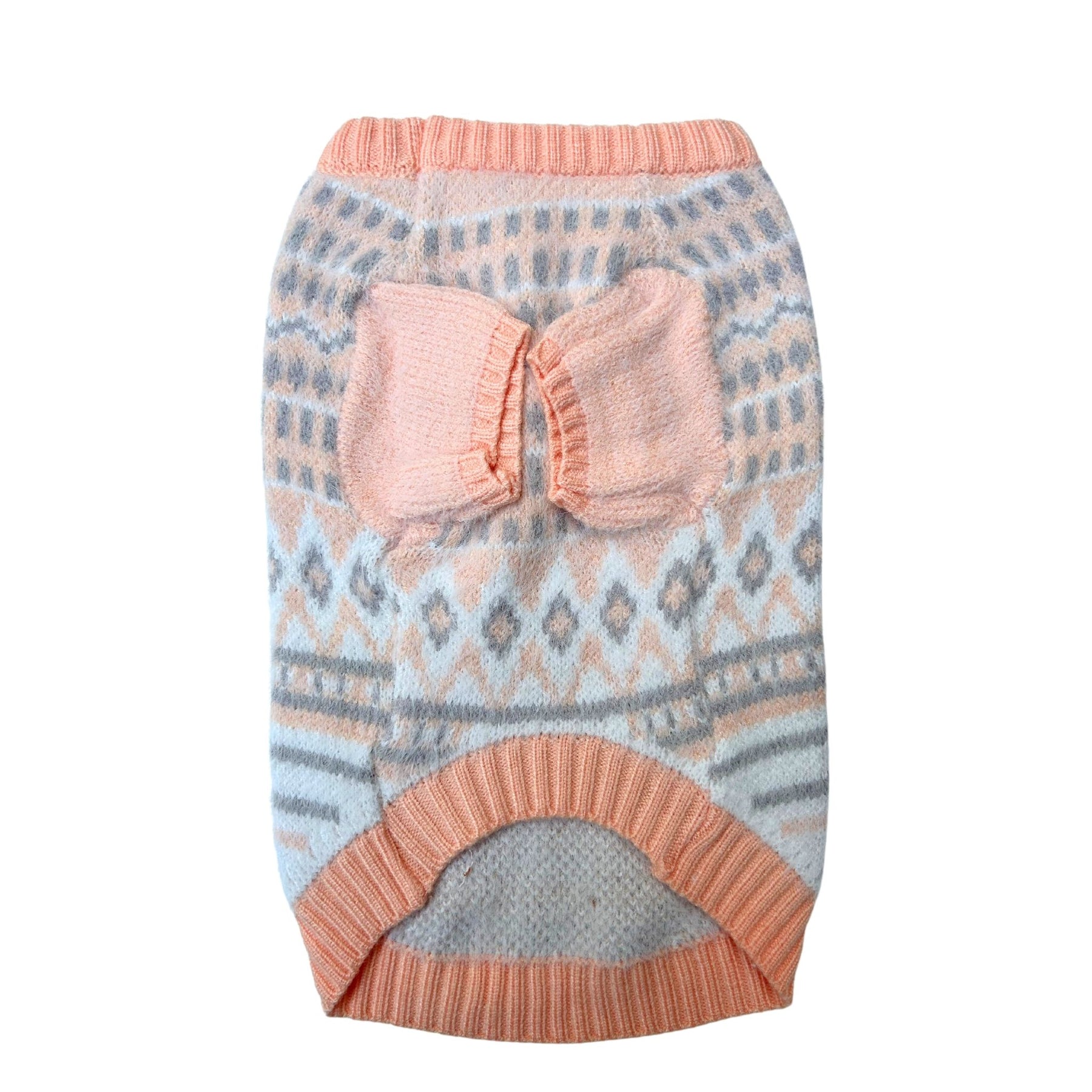 ORANGE AZTEC PATTERN DOG SWEATER