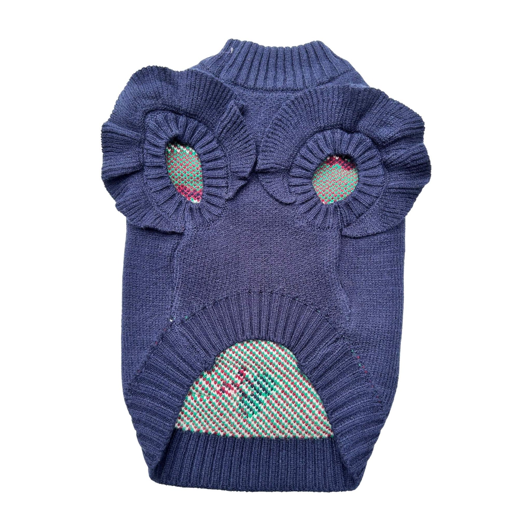 NAVY BLUE CHARMING CHERRY DOG SWEATER