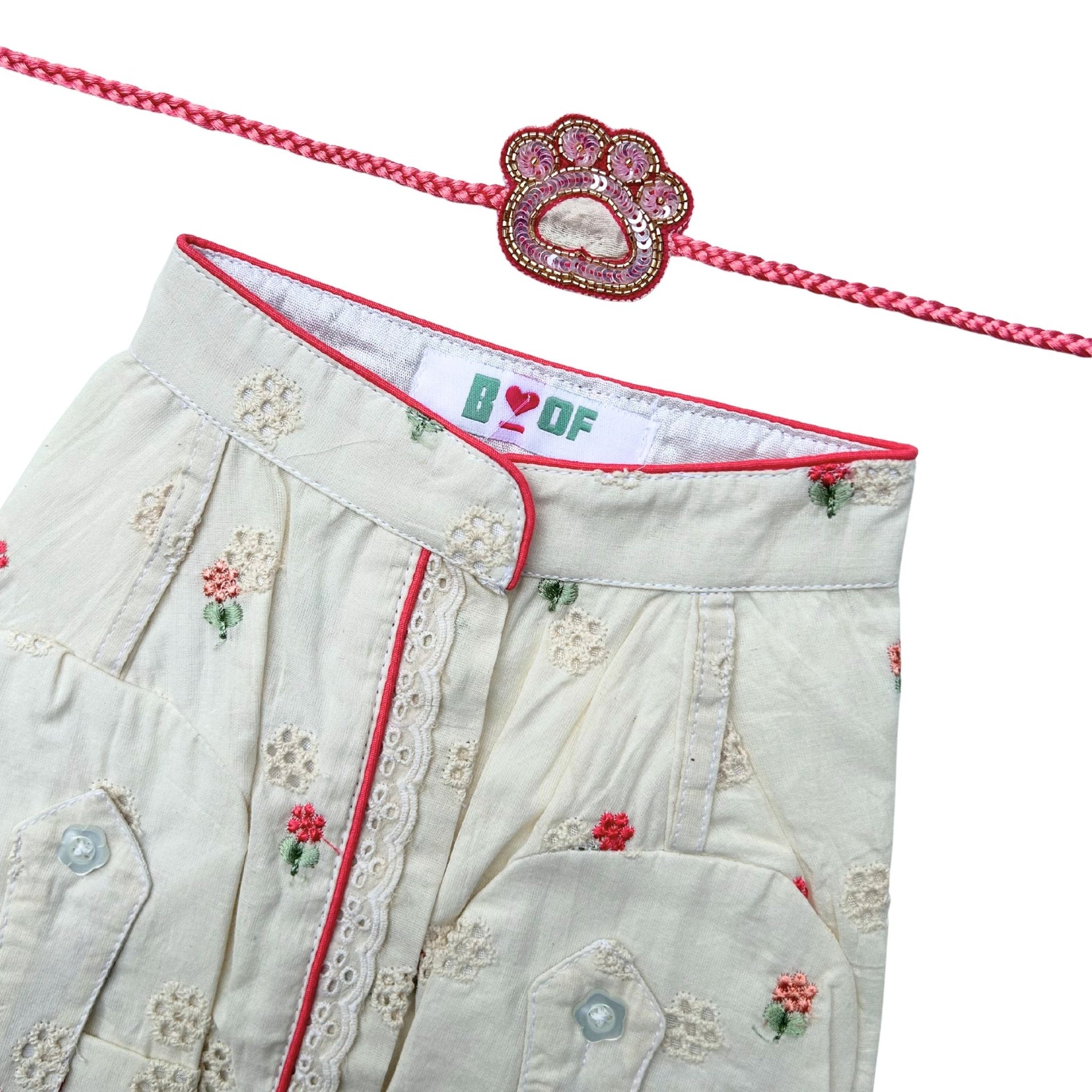 PINK LACE FLORAL KURTA + PAW-SOME RAKHI FOR DOGS AND CATS