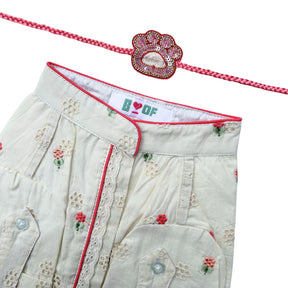 PINK LACE FLORAL KURTA + PAW-SOME RAKHI FOR DOGS AND CATS