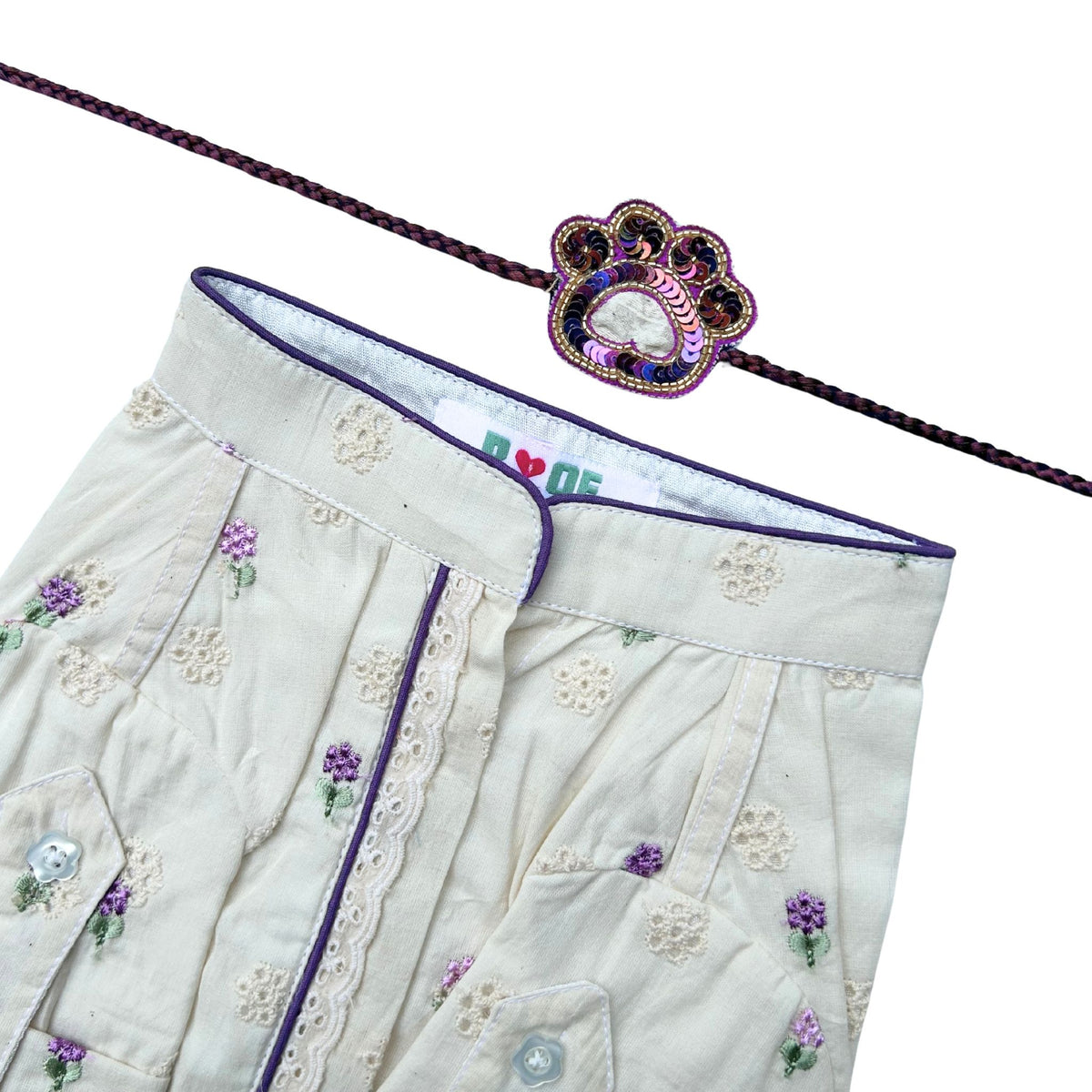 LILAC LACE FLORAL KURTA + PAW-SOME RAKHI FOR DOGS AND CATS
