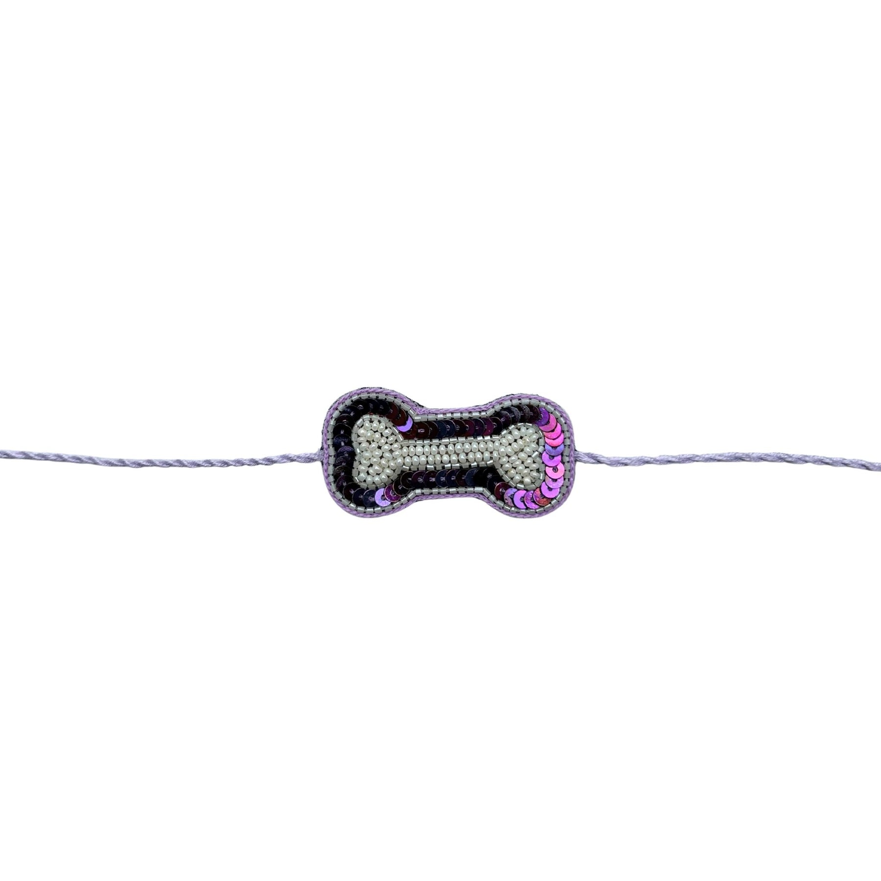 PURPLE ZARI WORK DOG KURTA+PURPLE PEARL RAKHI FOR DOGS AND CATS