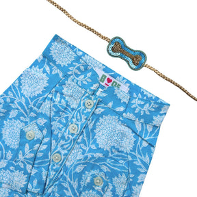 BLUE BAIL KURTA + BONE RAKHI FOR DOGS AND CATS