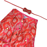 RED TWO TONE KURTA + BONE RAKHI FOR DOGS AND CATS