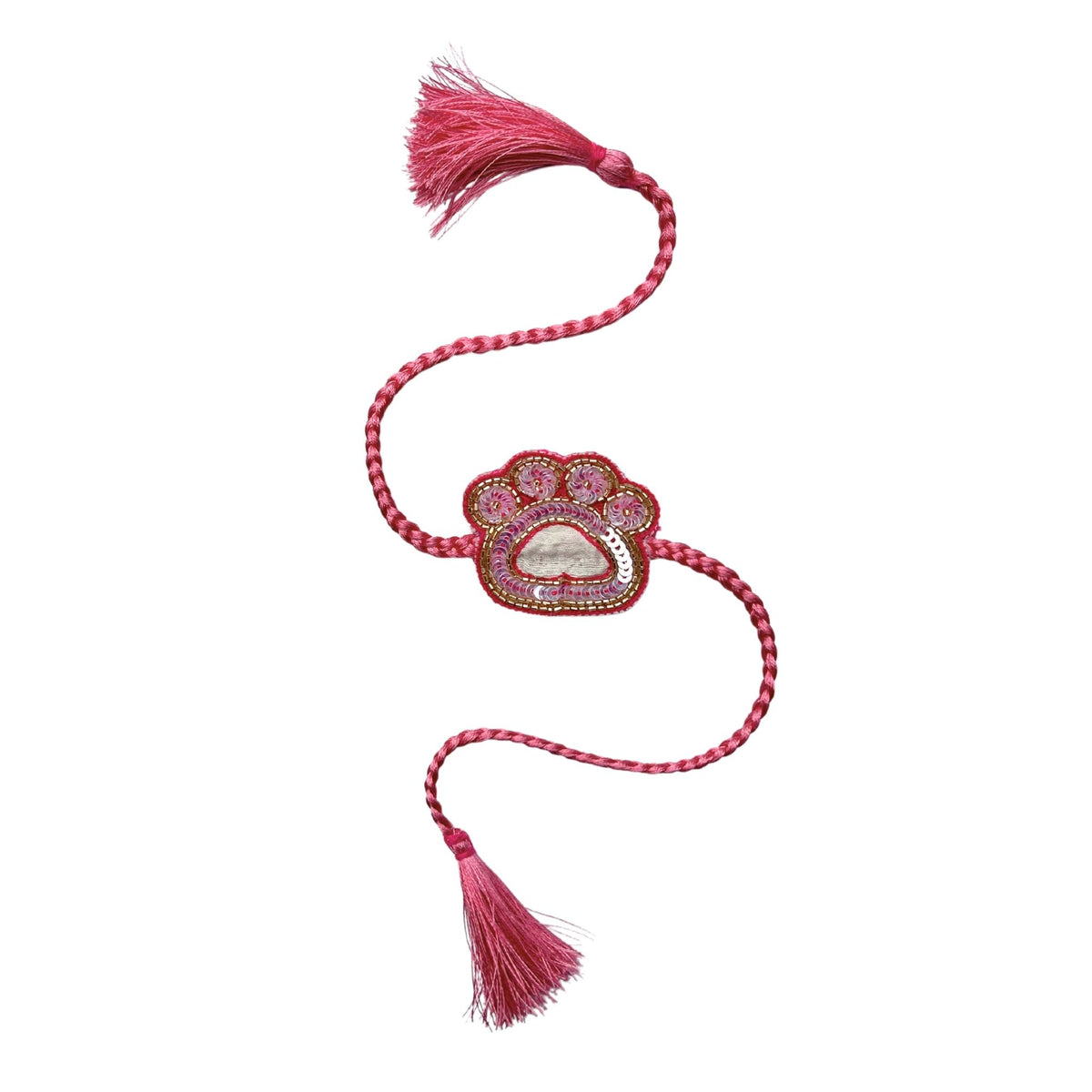 FUCHSIA LEAF ANARKALI + PINK PAW-SOME RAKHI FOR DOGS AND CATS