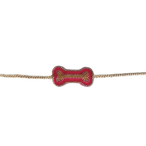 PINK BUTTI DRESS + PINK GOLD BONE RAKHI FOR DOGS AND CATS