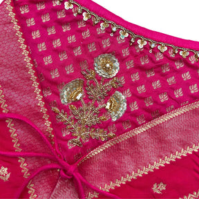HOT PINK GENDA PHOOL HAND EMBROIDERED LEHENGA FOR DOGS AND CATS