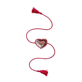 RED FESTIVE LEHENGA + RED HEART RAKHI FOR DOGS AND CATS