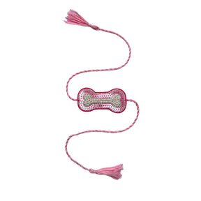 PINK FLOWER EMBROIDERED LEHENGA + LIGHT PINK PEARL RAKHI FOR DOGS AND CATS