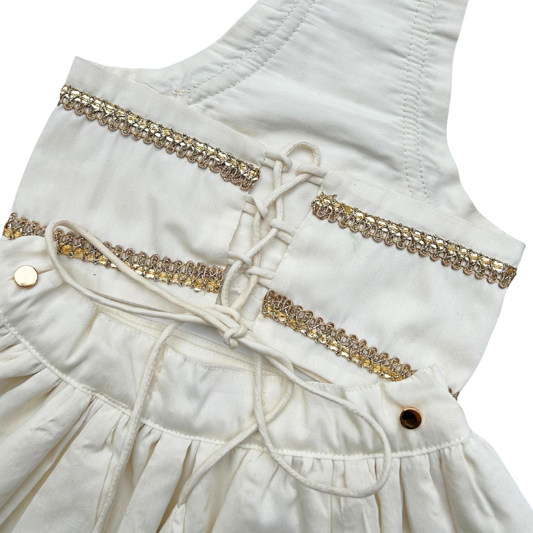 WHITE LACE DETAILED HALTER NECK LEHENGA FOR DOGS AND CATS