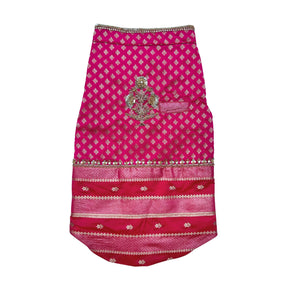 HOT PINK GENDA PHOOL HAND EMBROIDERED SHERWANI FOR DOGS AND CATS