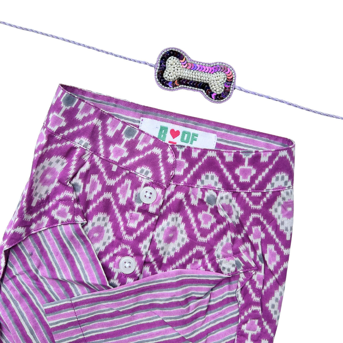 ROYAL PURPLE WAISTCOAT KURTA + BONE RAKHI FOR DOGS AND CATS