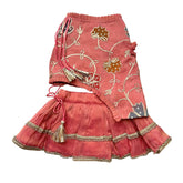 CORAL GOTA PHOOL ASYMMETRICAL LEHENGA FOR DOGS AND CATS