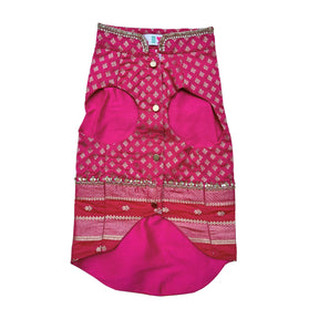 HOT PINK GENDA PHOOL HAND EMBROIDERED SHERWANI FOR DOGS AND CATS