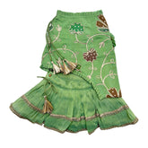 PISTA GREEN GOTA PHOOL ASYMMETRICAL LEHENGA FOR DOGS AND CATS
