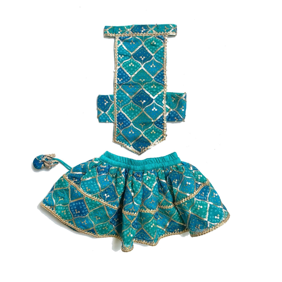 TURQUOISE DOG LEHENGA