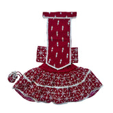 RED FESTIVE DOG LEHENGA
