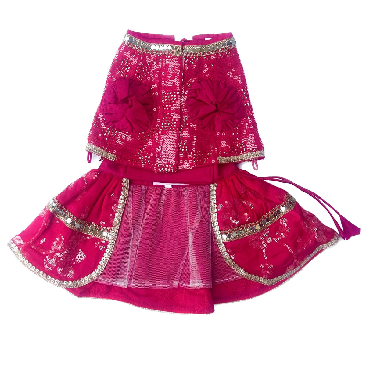 PINK SEQUINS DOG LEHENGA