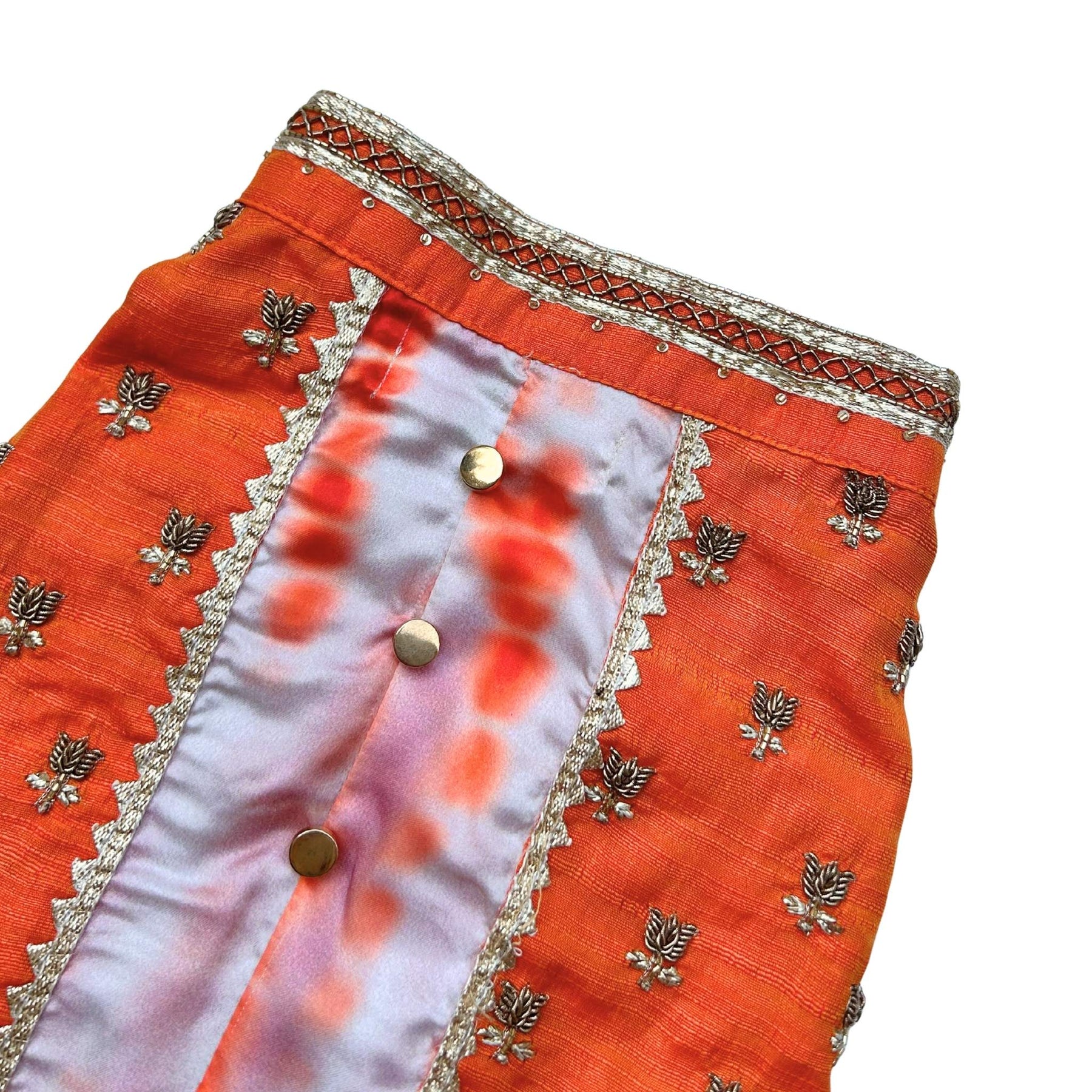 ORANGE TIE & DYE BUTTI WAISTCOAT STYLE KURTA FOR DOGS AND CATS