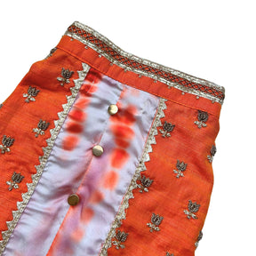 ORANGE TIE & DYE BUTTI WAISTCOAT STYLE KURTA FOR DOGS AND CATS