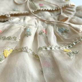 DAINTY FLORAL OFFWHITE DOG LEHENGA