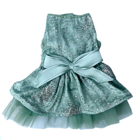 GREEN FROZEN TUTU DOG DRESS