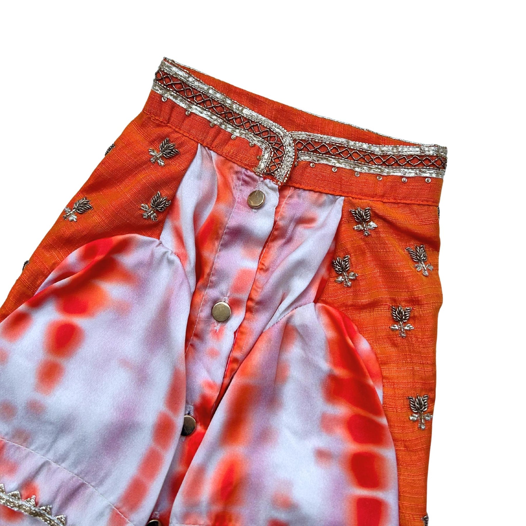 ORANGE TIE & DYE BUTTI WAISTCOAT STYLE KURTA FOR DOGS AND CATS