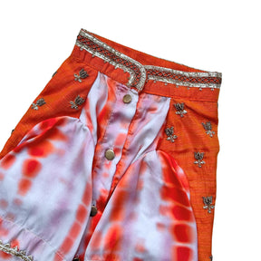 ORANGE TIE & DYE BUTTI WAISTCOAT STYLE KURTA FOR DOGS AND CATS