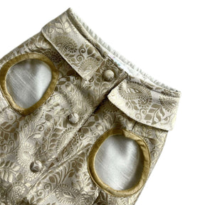 OFF-WHITE PAISLEY BROCADE DOG WAISTCOAT