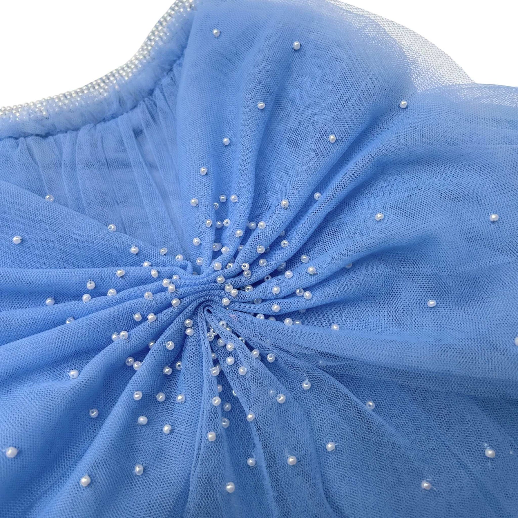 BLUE PRETTY PEARL TUTU DOG DRESS