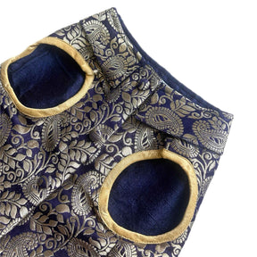 NAVY GOLD PAISLEY BROCADE DOG WAISTCOAT