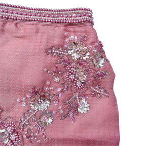GULMARG PEARL PINK HAND EMBROIDERED DOG SHERWANI