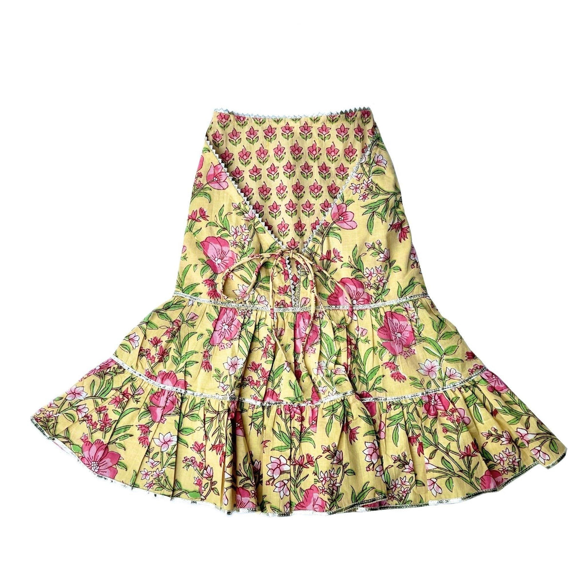 YELLOW FLORAL ANARKALI DOG DRESS
