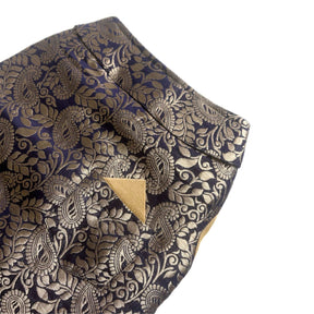 NAVY GOLD PAISLEY BROCADE DOG WAISTCOAT
