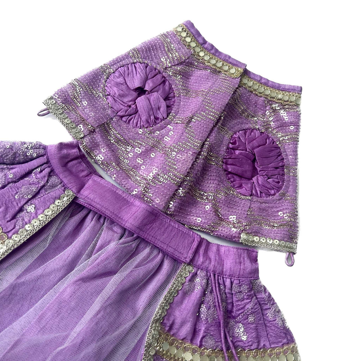 LAVENDER SEQUINS DOG LEHENGA