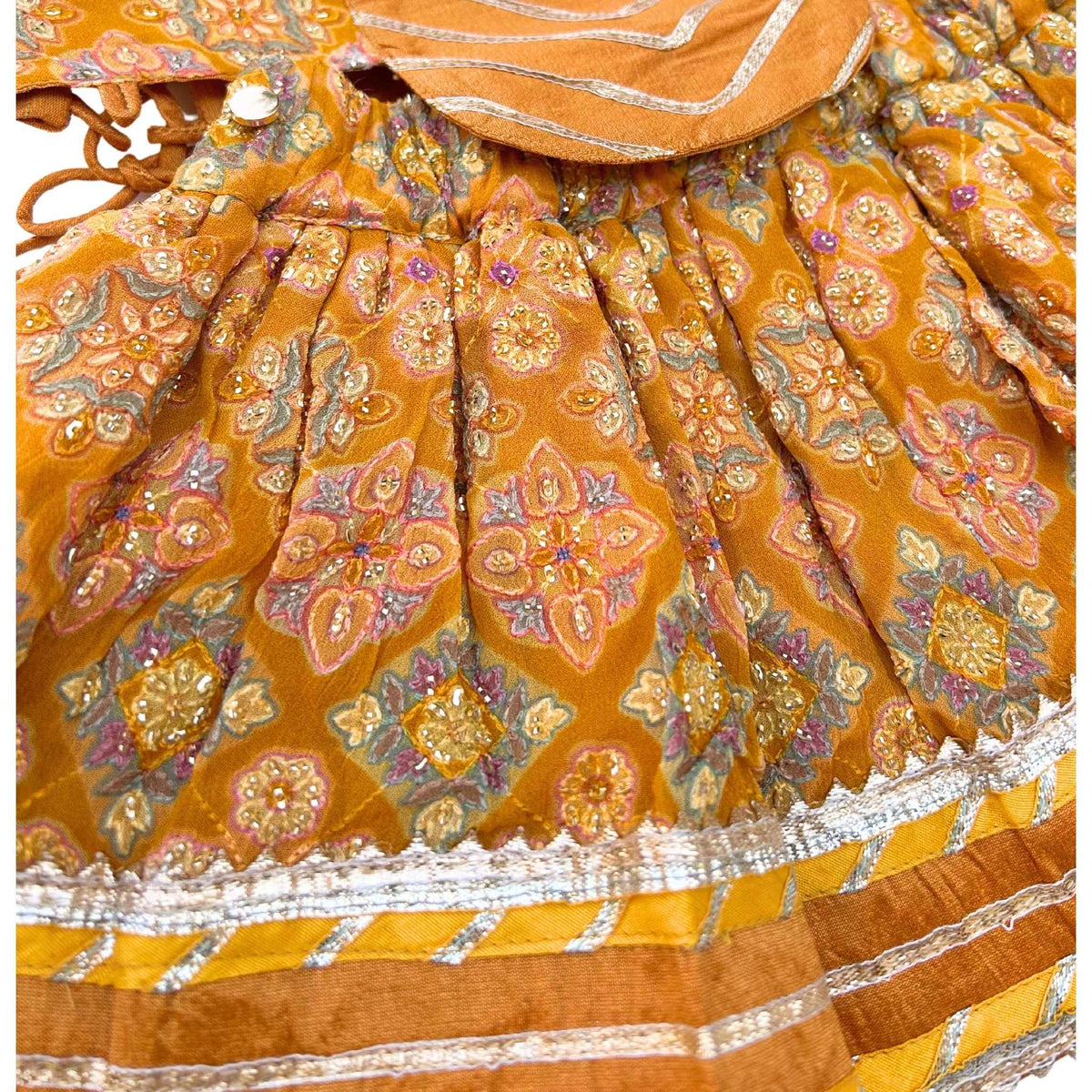 MUSTARD YELLOW PATIALA MOTIF DOG LEHENGA