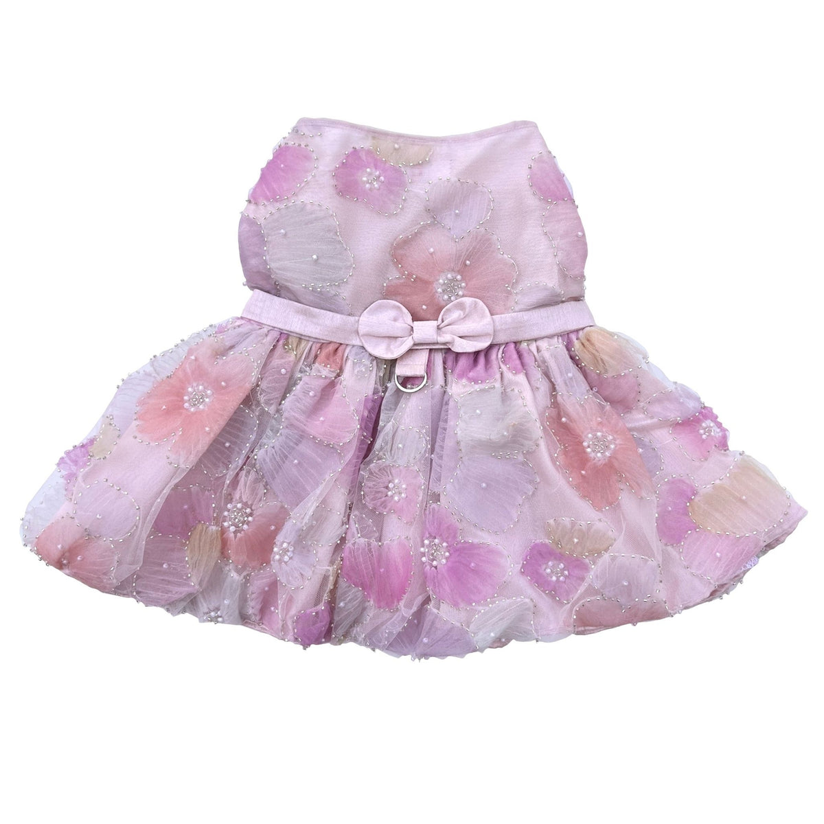3D FLOWER FRENCH NET DOG DRESS