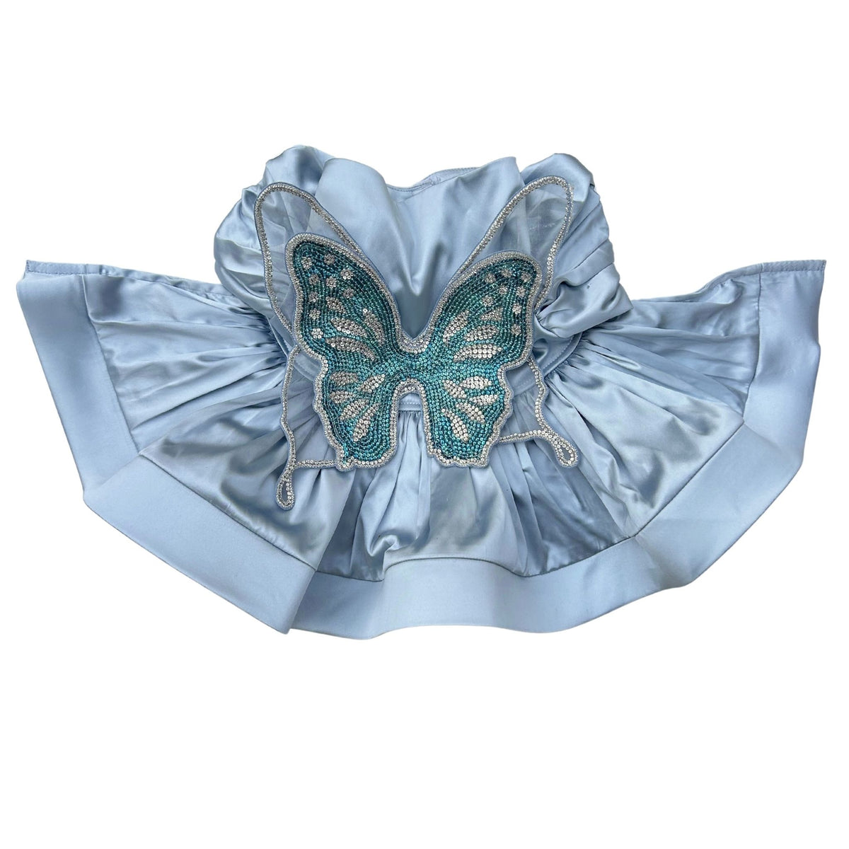 BLUE SILKWING PRINCESS DRESS WITH CROWN FOR DOGS AND CATS