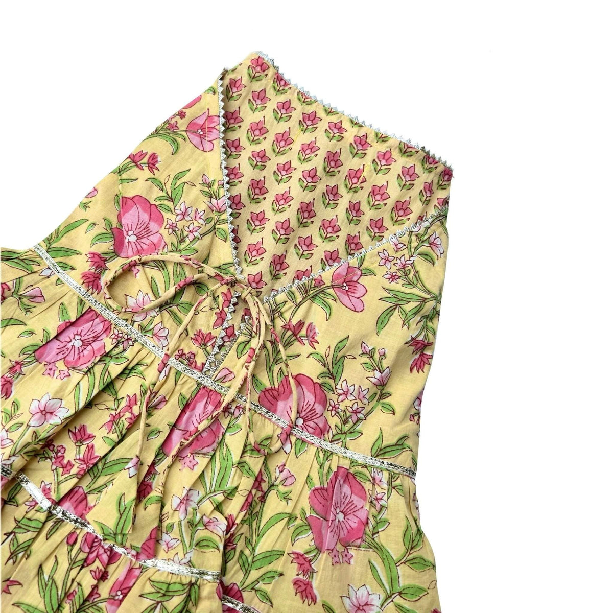 YELLOW FLORAL ANARKALI DOG DRESS