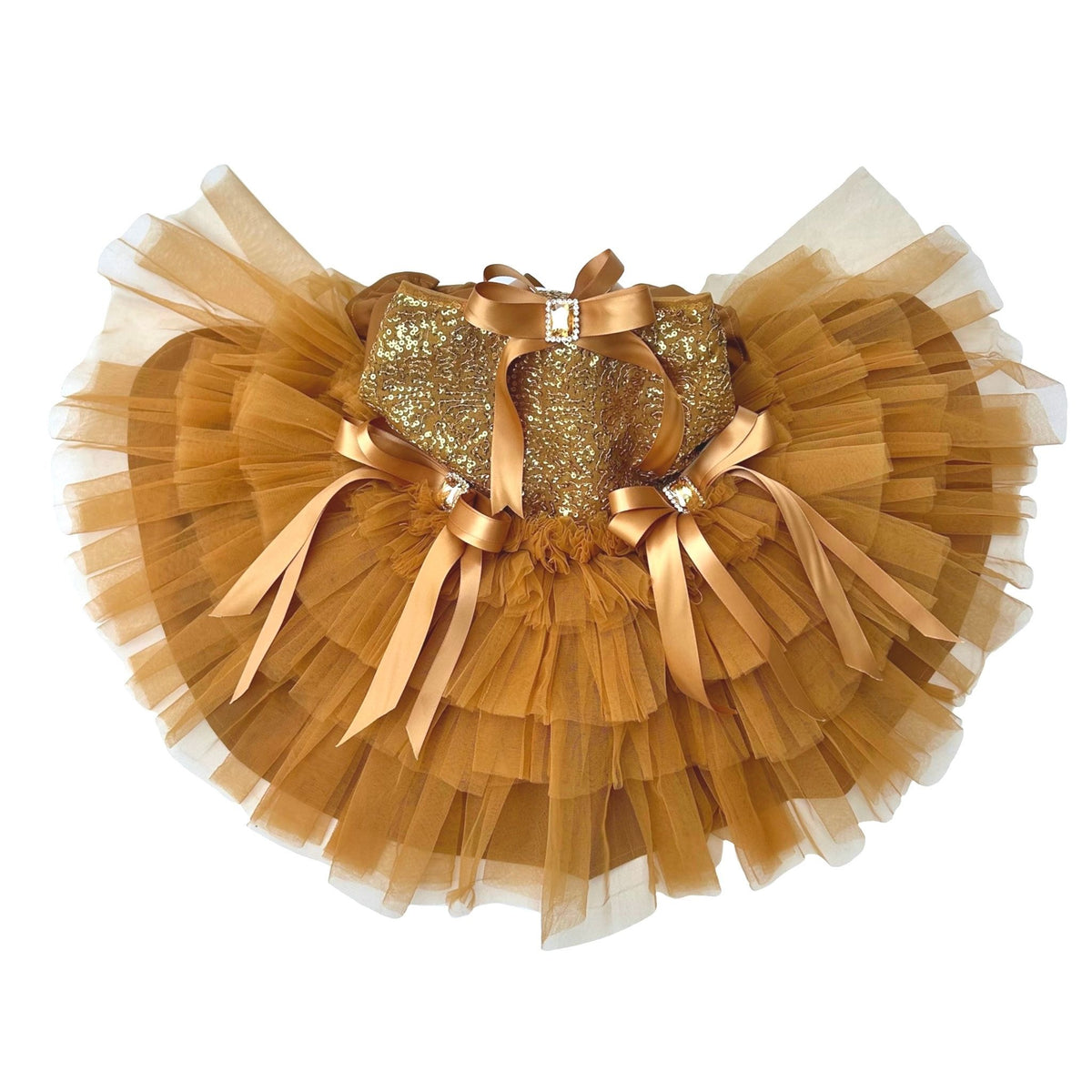 GOLD SEQUINS GEMSTONE DOG DRESS
