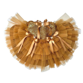 GOLD SEQUINS GEMSTONE DOG DRESS