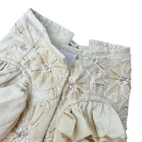 BEADED FLOWER APPLIQUE HAND EMBROIDERED LEHENGA FOR DOGS AND CATS