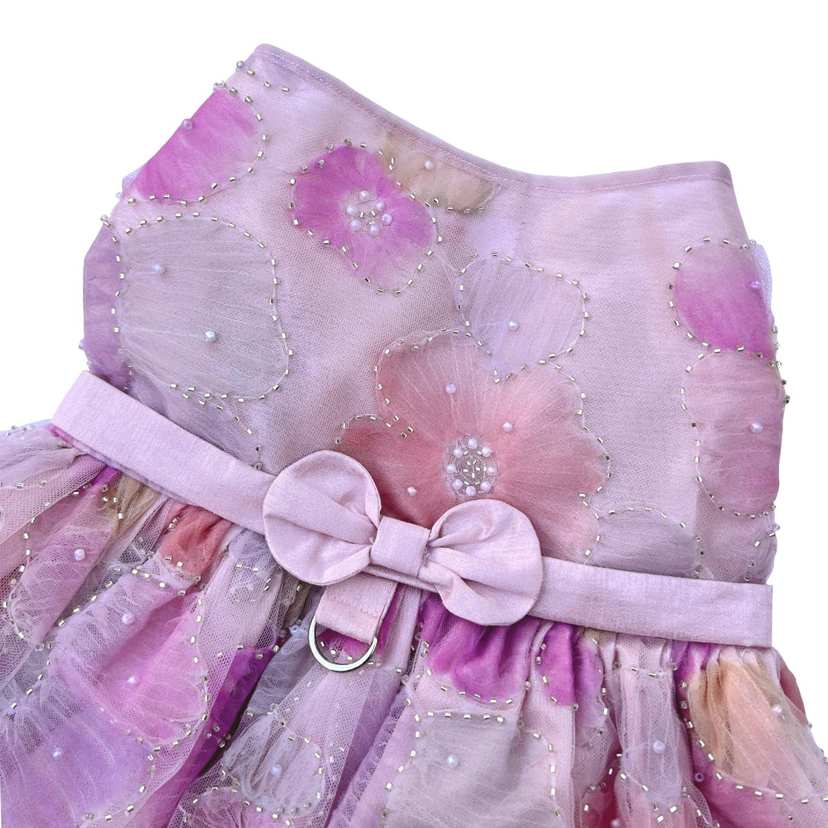 3D FLOWER FRENCH NET DOG DRESS