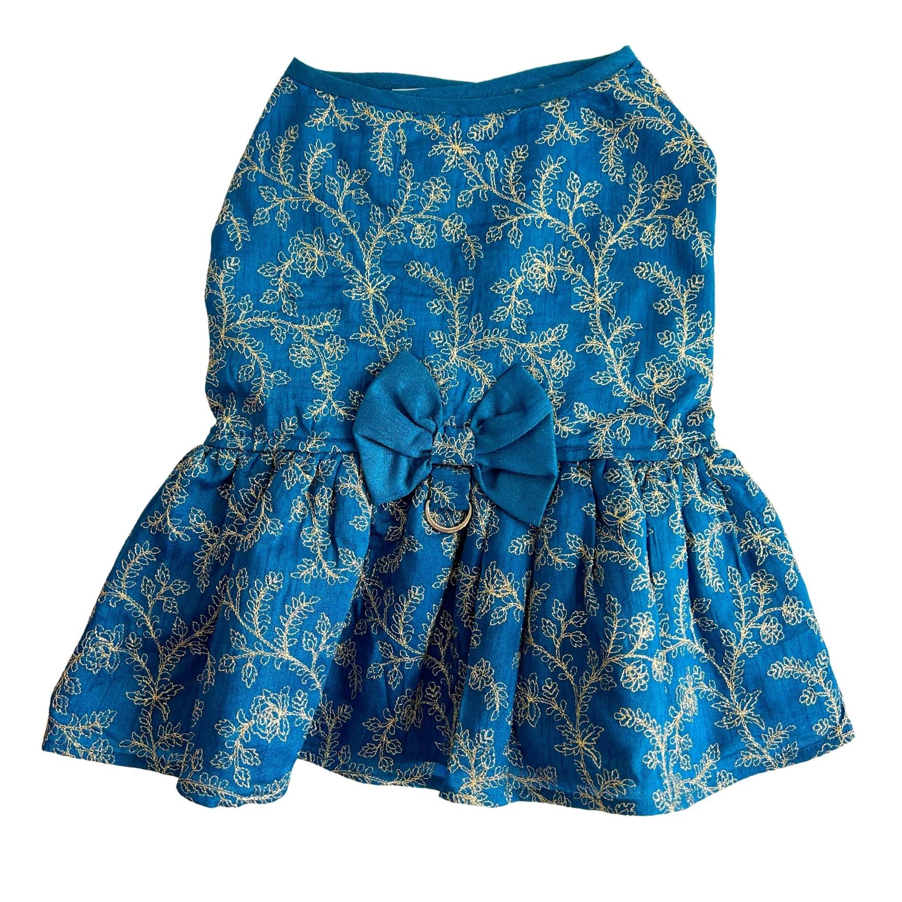 BLUE HARNESS STYLE DRESS + HEART RAKHI FOR DOGS AND CATS