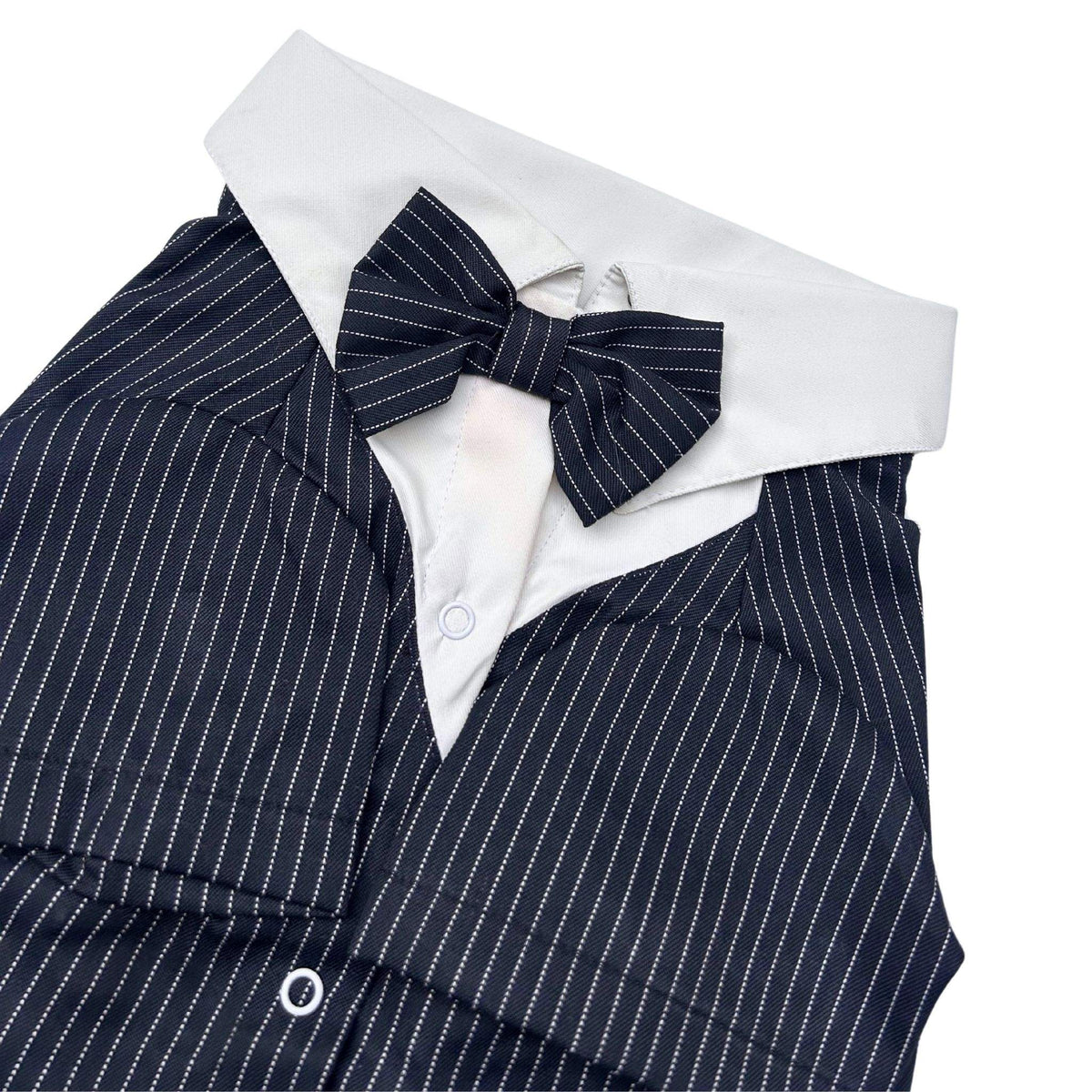 NAVY BLUE STRIPES DOG TUXEDO