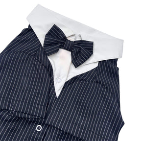 NAVY BLUE STRIPES DOG TUXEDO